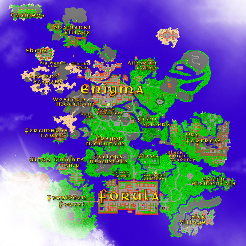 Overview map of the Zarex world